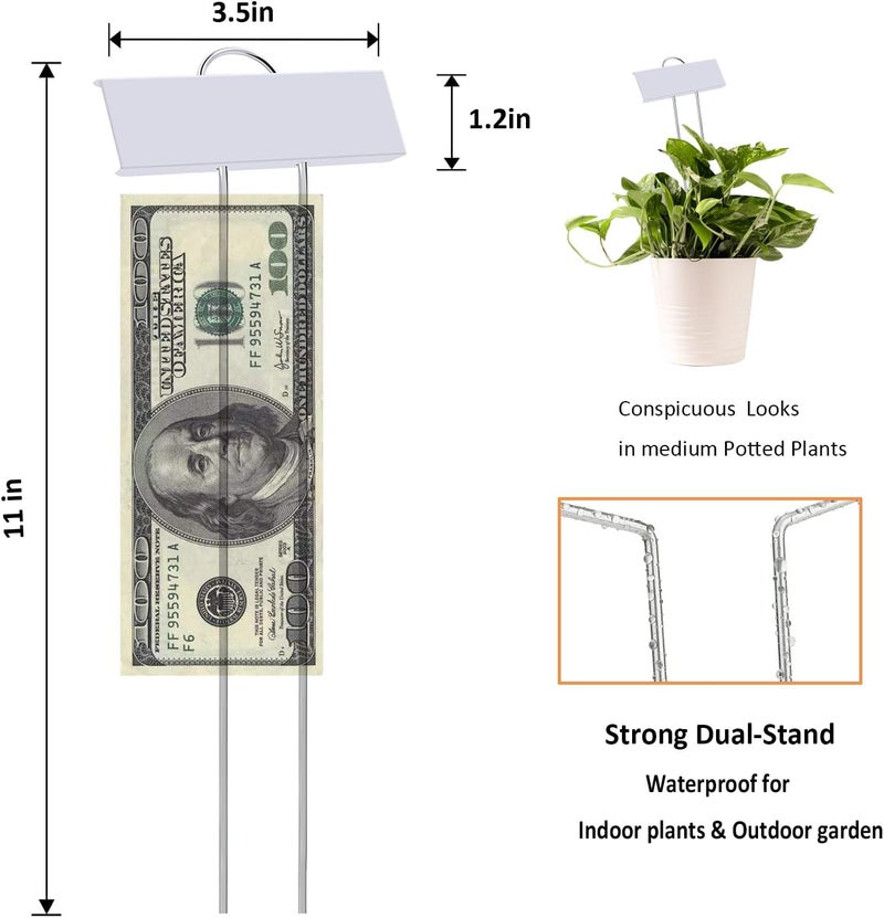 GHAMYEE 30pcs Plant Labels for Outdoor Garden Waterproof Plant Markers for Outdoor Plants, 11inch Metal Plant Tags and Labels Garden Markers for Seedlings Herbs Vegetable Greenhouse Gifts (White) - Image 2